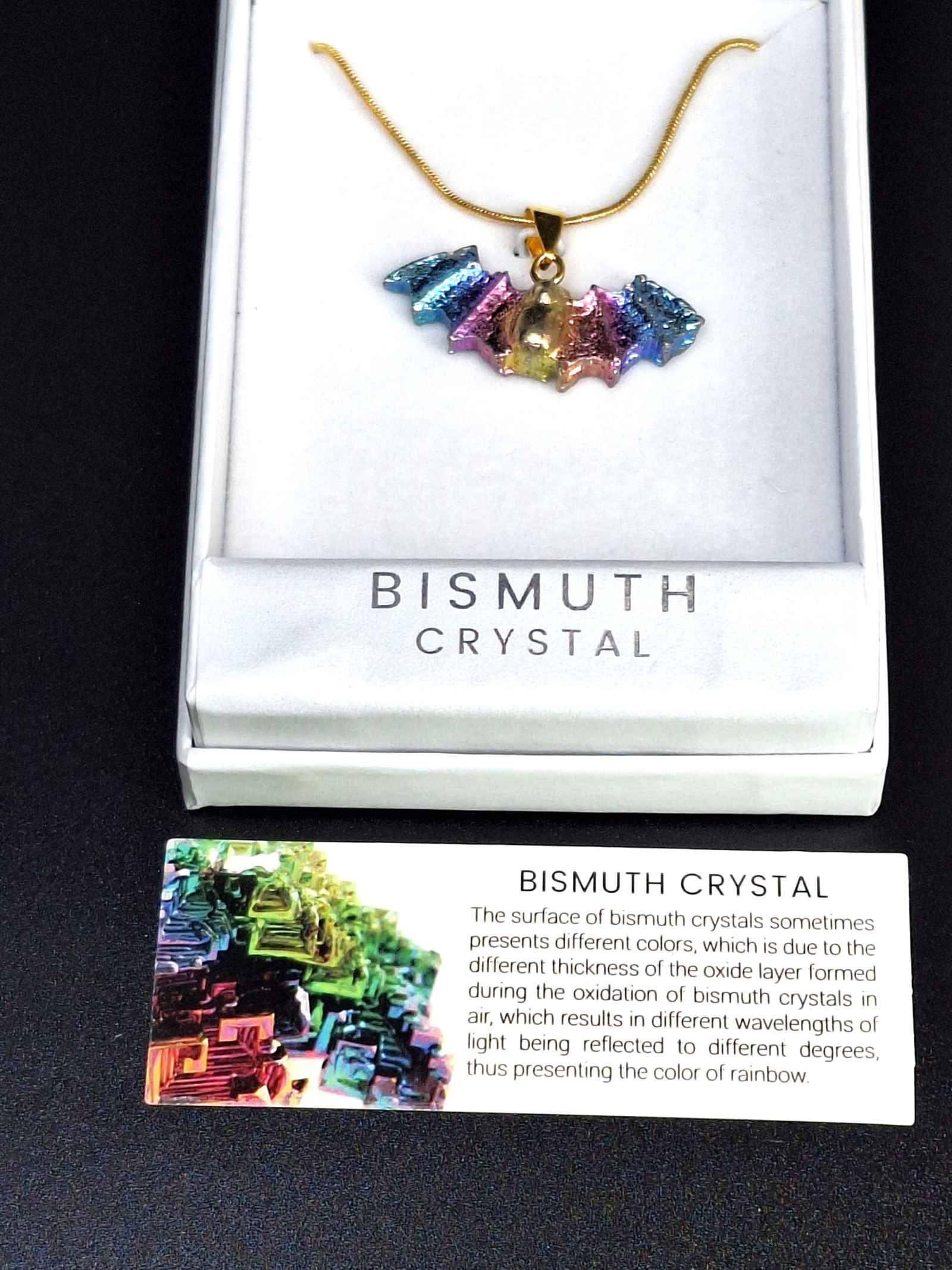 Bismuth Bat Pendant Gift Set Grounded Lifestyles Products