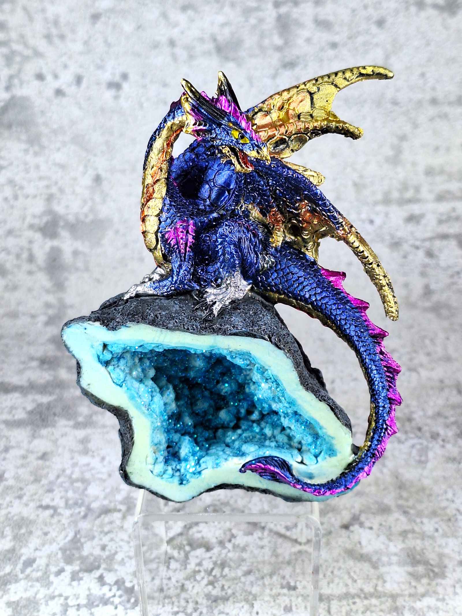 Dragon Sitting on Geode Grounded Lifestyles products