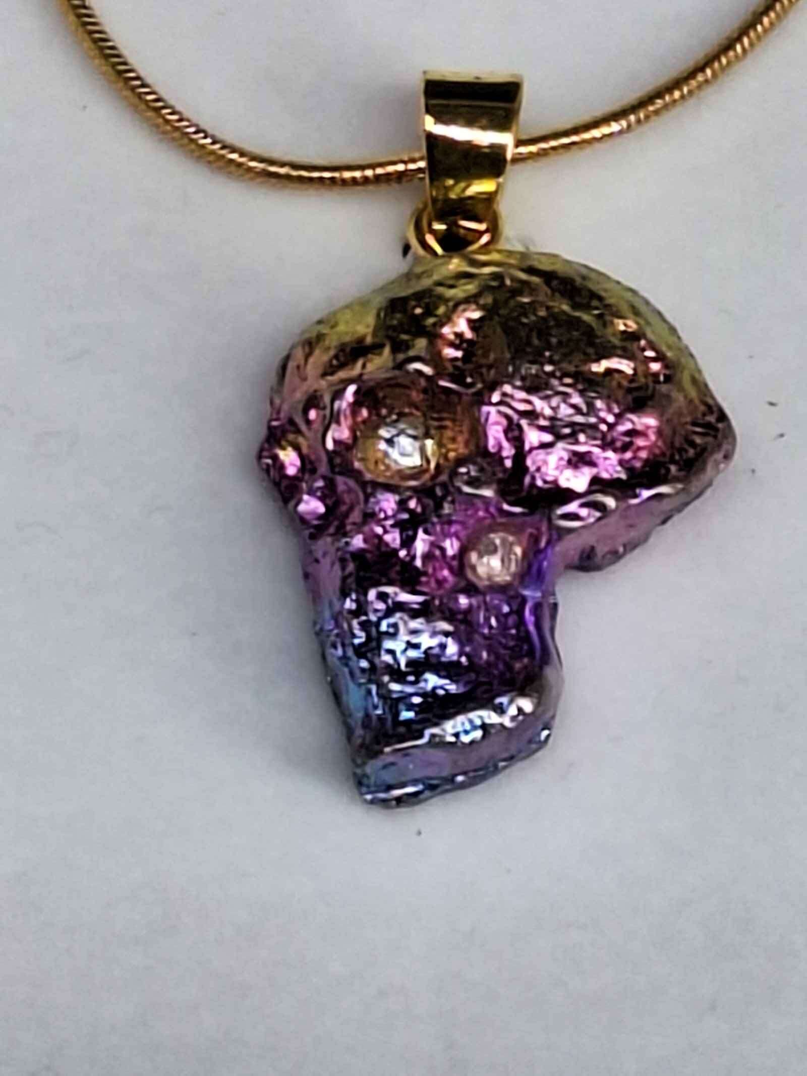 Bismuth Skull Pendant Grounded Lifestyles Products