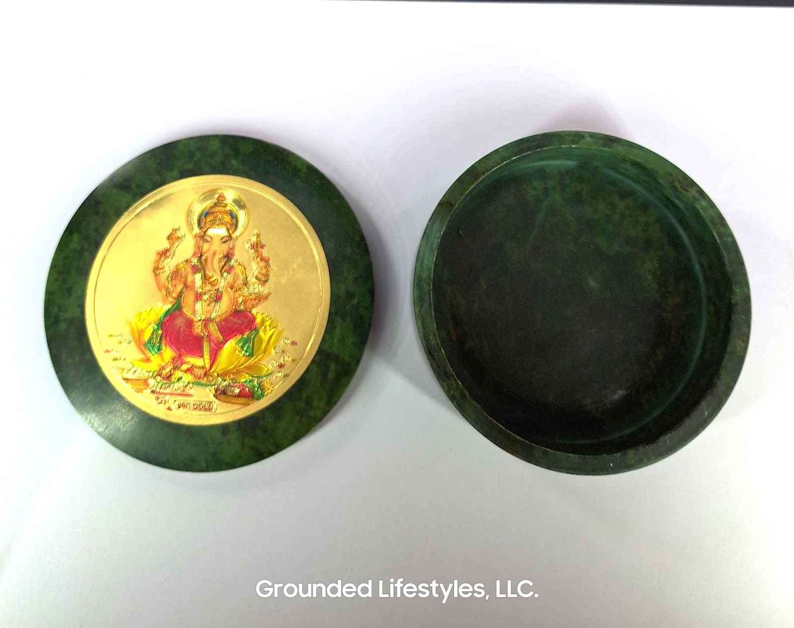 Ganesha Soapstone Round Box Grounded Lifestyles Products