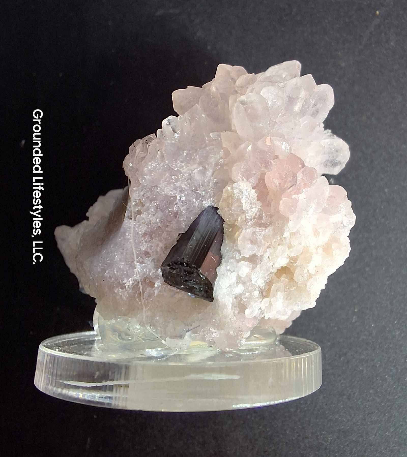 Crystallized Rose Quartz with Black Tourmaline Grounded Lifestyles